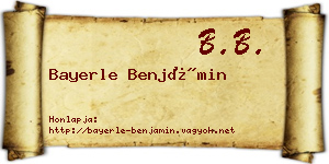 Bayerle Benjámin névjegykártya